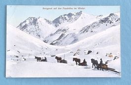 Bergpost auf der Passhöhe - Pferdeschlitten