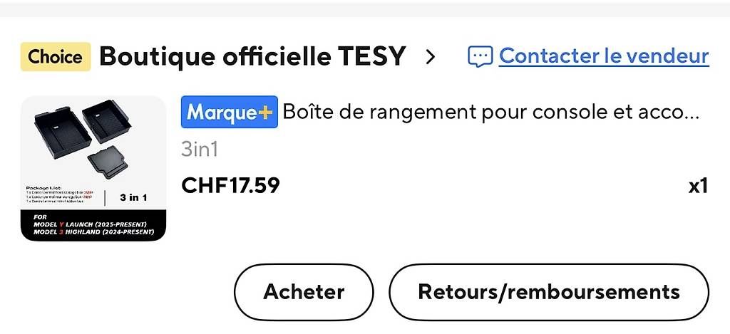 Accessori per altri veicoli: Accessoires Tesla Y – Usato da Romanel-s-Lausanne venduto da Vlad.E 3