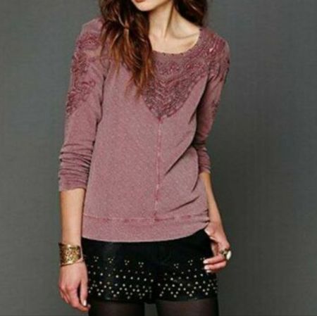 Free People Thermo Shirt m. Stickereien XS zu Nile Odd Molly