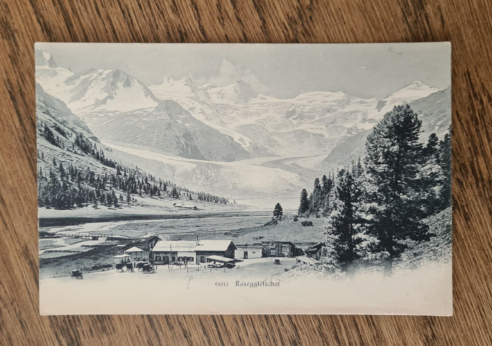 Cartoline postali: Roseggletscher mit Hotel Roseggletscher – Usato da Ebikon venduto da Donar50