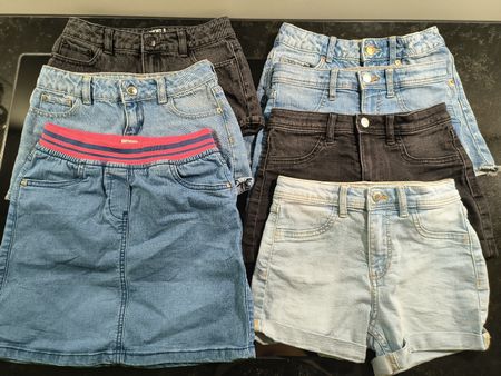 Jeansshort und Jeansjupe gr. 140