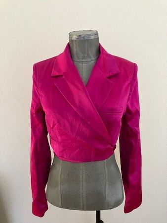 Veste courte rose fuchsia croisée - taille 40- État top!