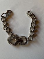 Damen Armband Herz mit Strass silberfarben ca. 20 cm