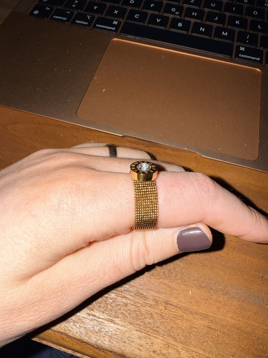 Anelli: Goldfarbener Ring mit Stein - Grösse 19 – Usato da Dotzigen venduto da White_Warrior 1