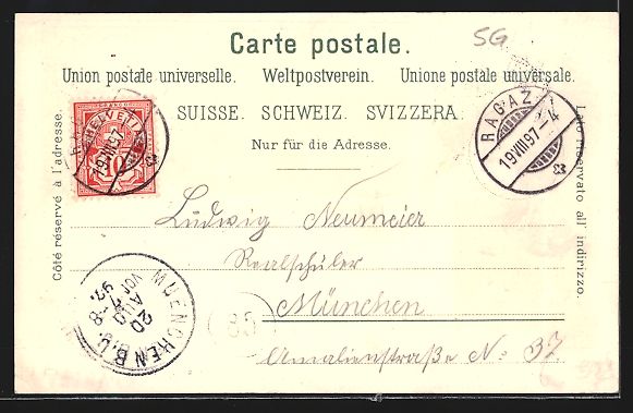 Ansichtskarten: Litho Ragaz, Bad Pfäffers und Taminasch – Gebraucht aus Berlin von bartko-reher 1