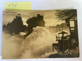 Alte Postkarte Rheinfall mit Stempel und Marke, 1916