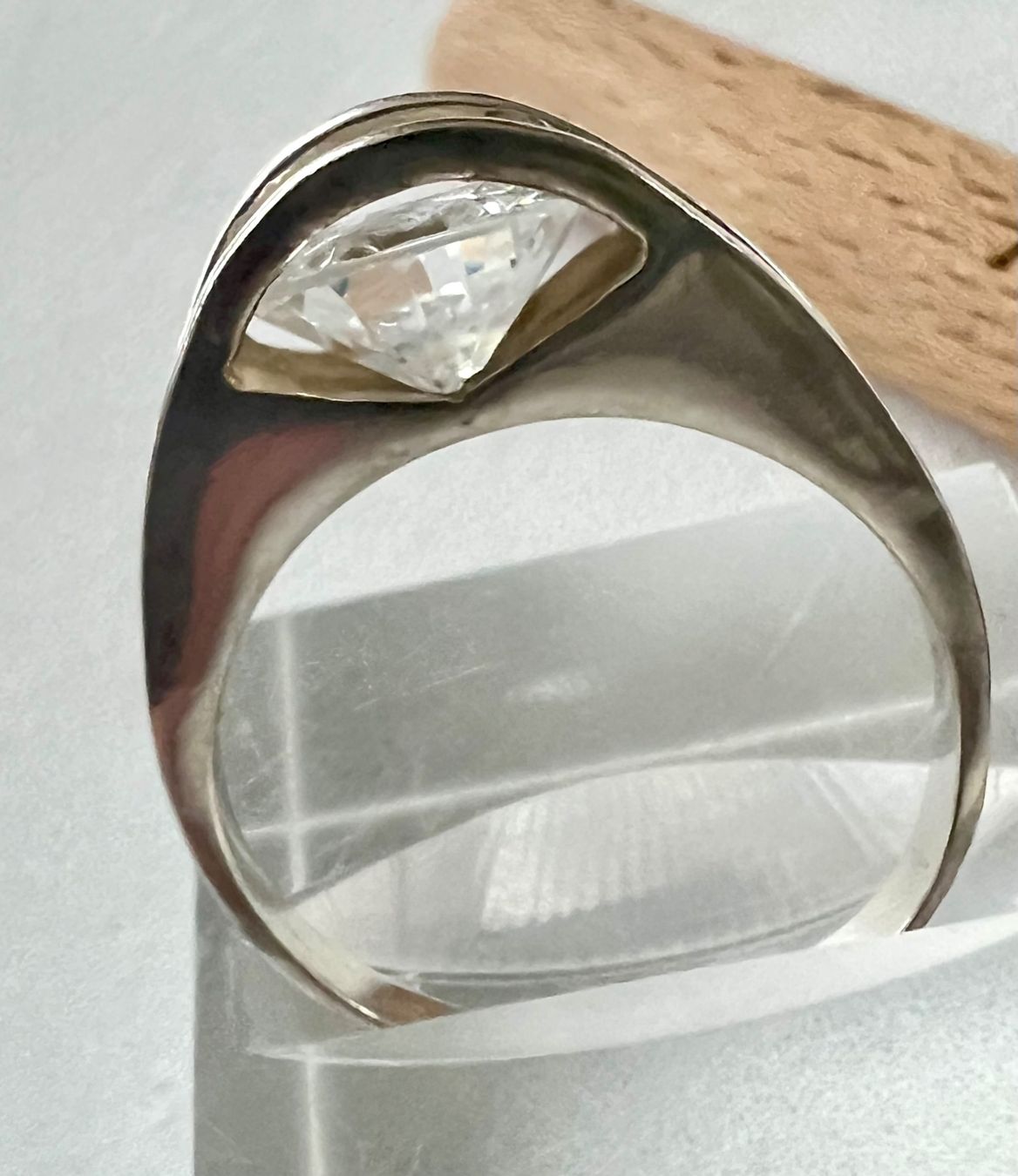 Anelli: Designer Silber Ring 925 mit 9mm schwebendem Zirkonia – Usato da Ruswil venduto da artbyhand 7
