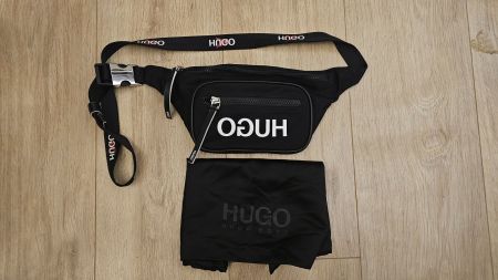 Original HUGO Boss Bauchtasche schwarz - dusty bumbag