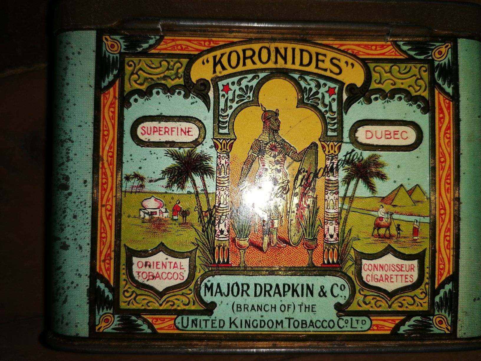 Tabak: Antike Blechdose Koronides 25 Zigaretten Deckel dose 1910 – Gebraucht aus Zürich von Tin4Life 3