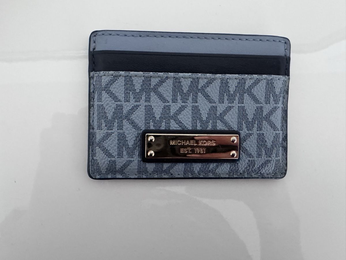 Michael Kors Portafogli: Kartenetui Michael Kors Logo grau blau mit Box – Usato da Bern venduto da Angela23 2