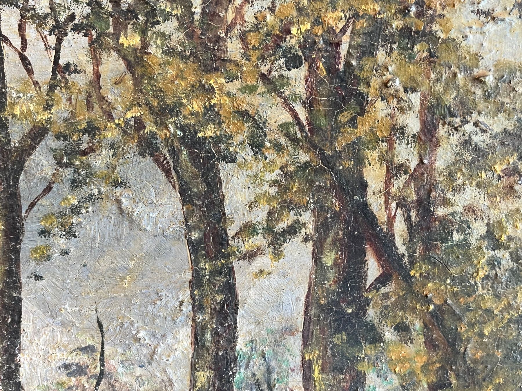 Dipinti: Antikes Waldölgemälde im Rahmen - Herbstdekor – Usato da Basel venduto da Kaffee_und_Kunst 7
