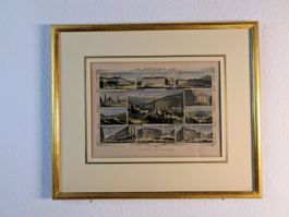 Souvenir von St. Gallen – Kolorierter Stahlstich, um 1860