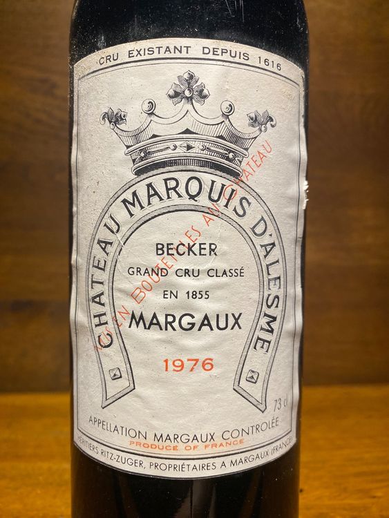 Château Marquis D'Alesme Becker 1976, Margaux 4