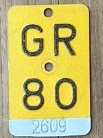 GR 80 - TÖFFLINUMMER - MOFASCHILD - PLAQUE DE MOFA - GR 80