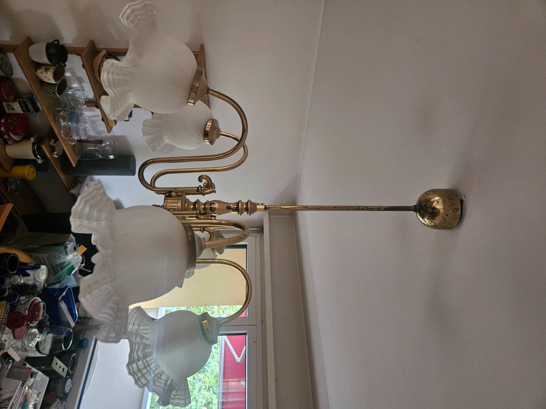 Kronleuchter & Deckenlampen: Deckenlampe Messing 5 Arme mit Schirmchen gebraucht – Gebraucht aus Zürich von pas_62dh
