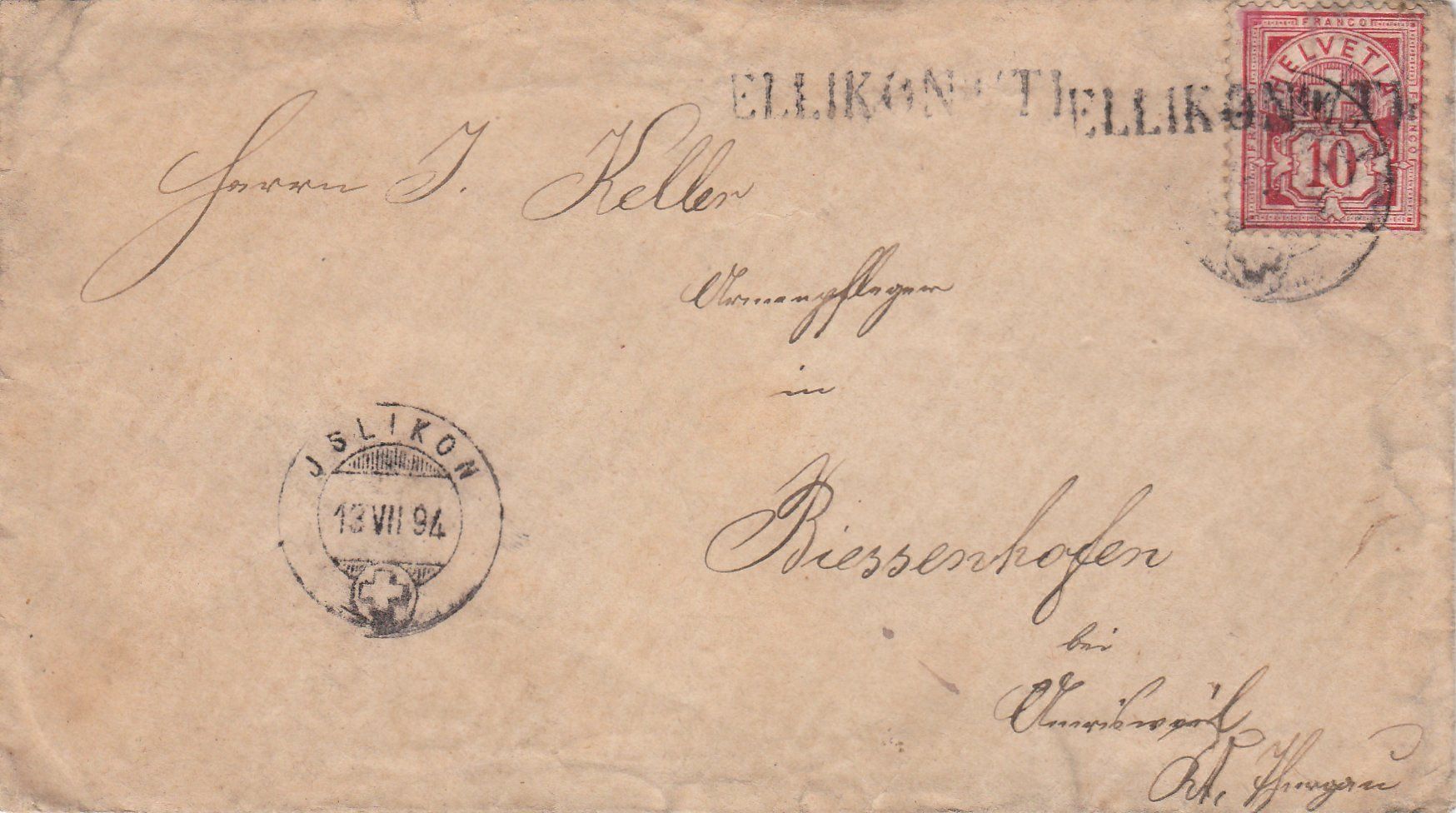 Alle Briefmarken: Ellikon a.d.Thur- Islikon-Balkenstempel – Gebraucht aus uttwil von Koehlerfred