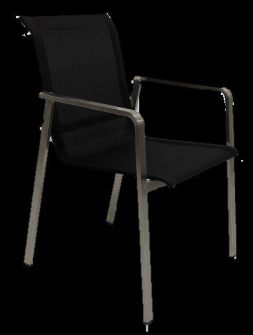 Sedie: Gartenstuhl/Chaise Edelstahl schwarz, Textilgewebe – Nuovo e nell'imballaggio originale da Suhr venduto da InterioX 1
