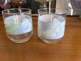 Lot de 2 verres motifs fleurs papillons Luminarc