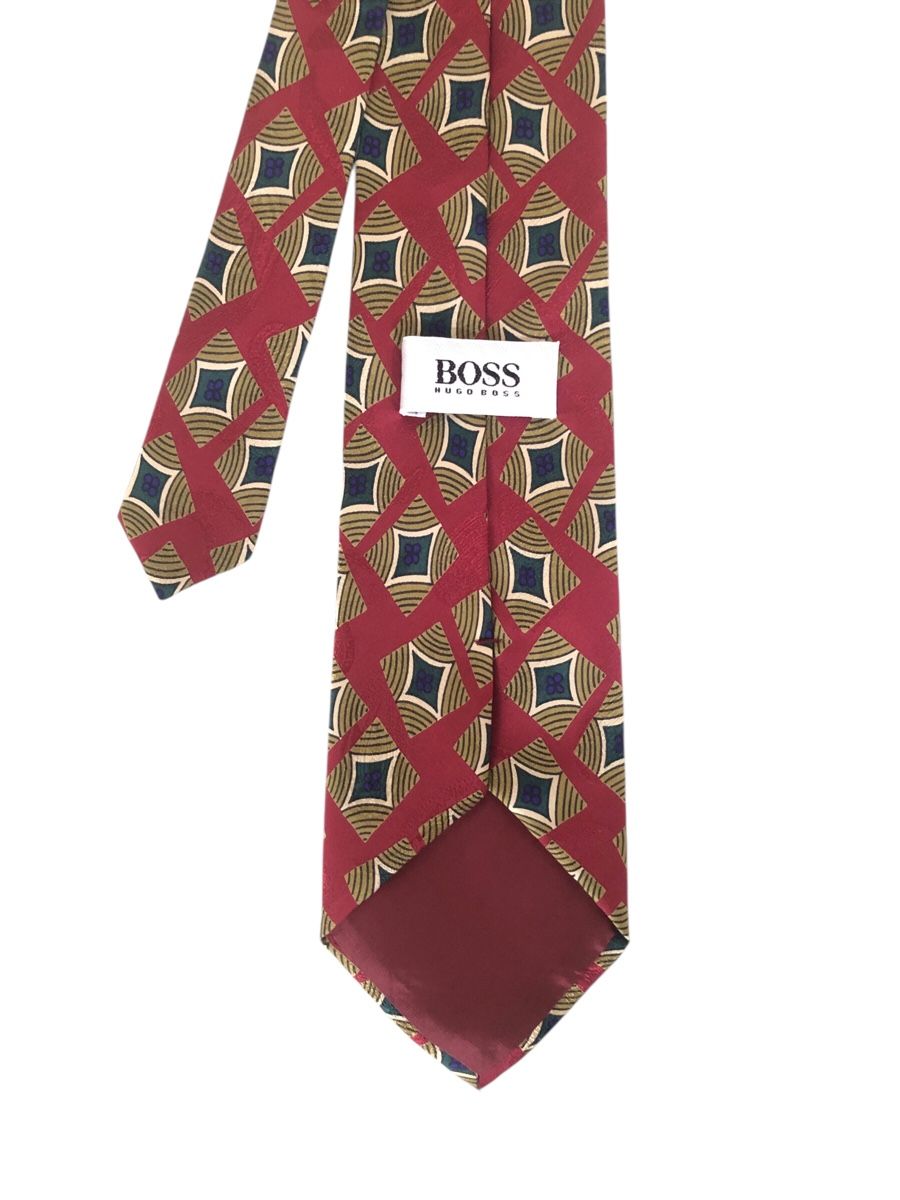 Hugo Boss Cravatte: HUGO BOSS Krawatte - rot mit Muster – Usato da Estavayer-le-Lac venduto da ghislain_c 1