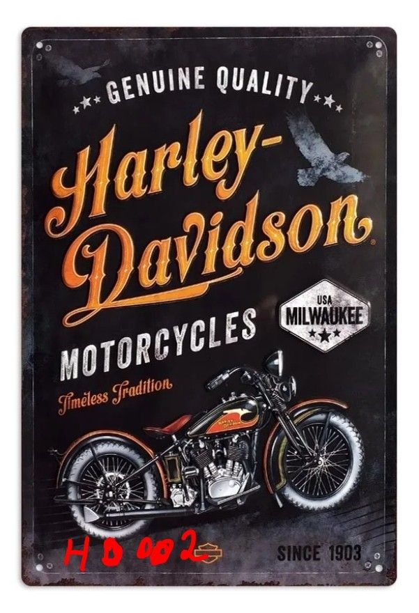 Harley-Davidson Insegne: Harley davidson plaque en metal – Nuovo e nell'imballaggio originale da Vernier venduto da 19pigments