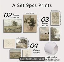 Vintage Französisch Landschaft Kunstdruck Set Natur Leinwand