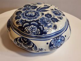 Delft Holland Deckeldose Keramik blau weiss