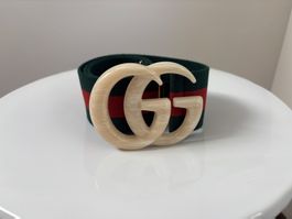 Gucci Gürtel rot/grün double GG 85/34 frei einstellbar