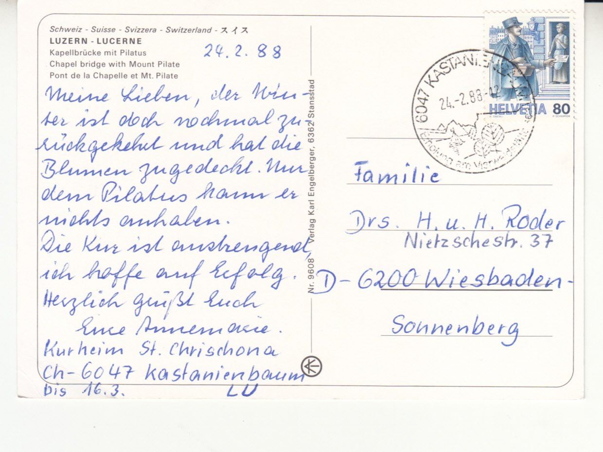 Ansichtskarten: Luzern 1988 – Gebraucht aus Bürglen TG von StampGraf 1