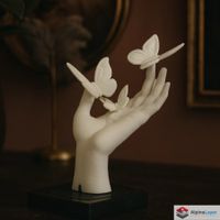 Butterfly Hand Sculpture – Elegant Decorative Art - 3D Print