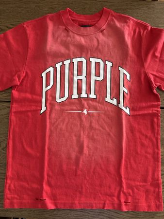 Purple Brand T-Shirt distressed red size M