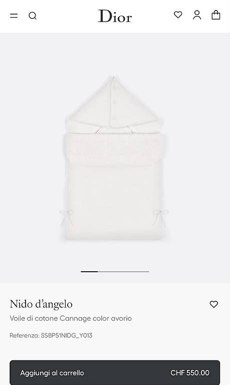 Sacchi a pelo: Nido D'angelo DIOR – Usato da Gentilino venduto da cas_jtt9