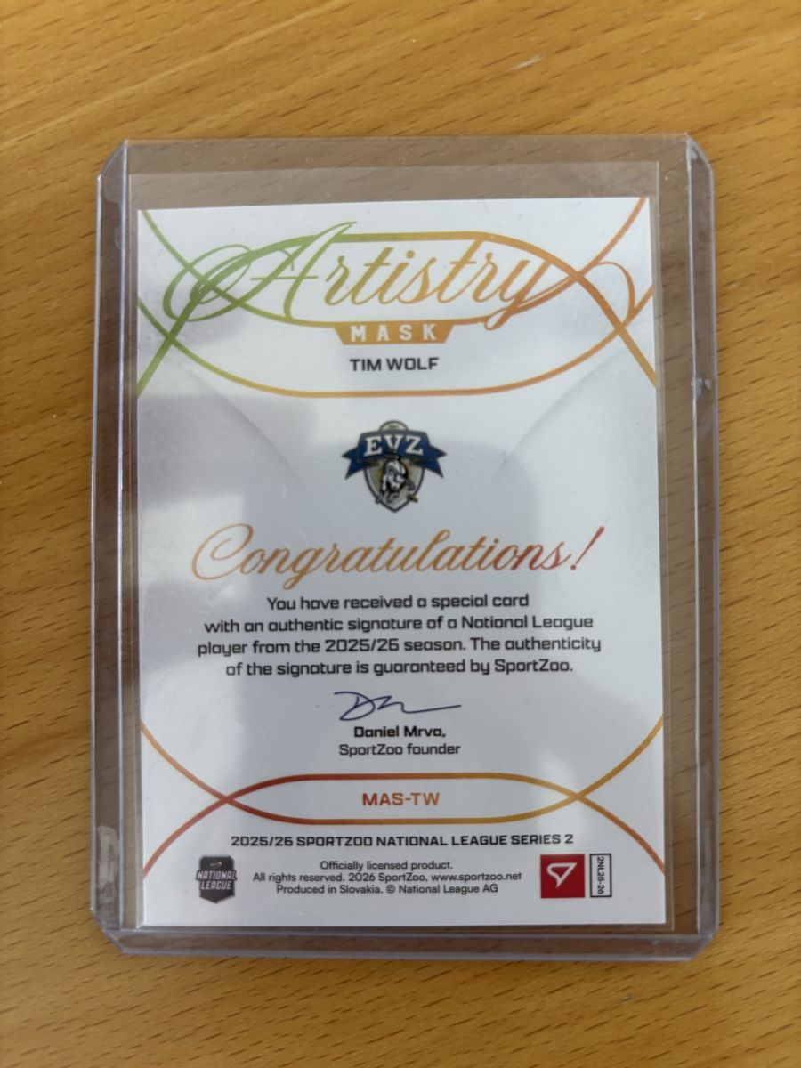 Sportzoo Carte collezionabili: Tim Wolf Signed Artistry Mask EVZ 18/35 – Nuovo (secondo la descrizione) da Dürrenäsch venduto da gasto27 1