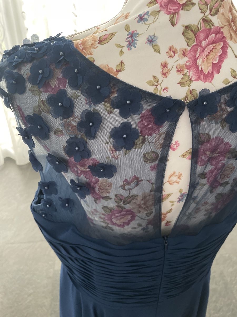 Vestiti: Cocktailkleid, Abendkleid, blauer Chiffon, Gr. 46 – Usato da Erlinsbach venduto da Clodot 2