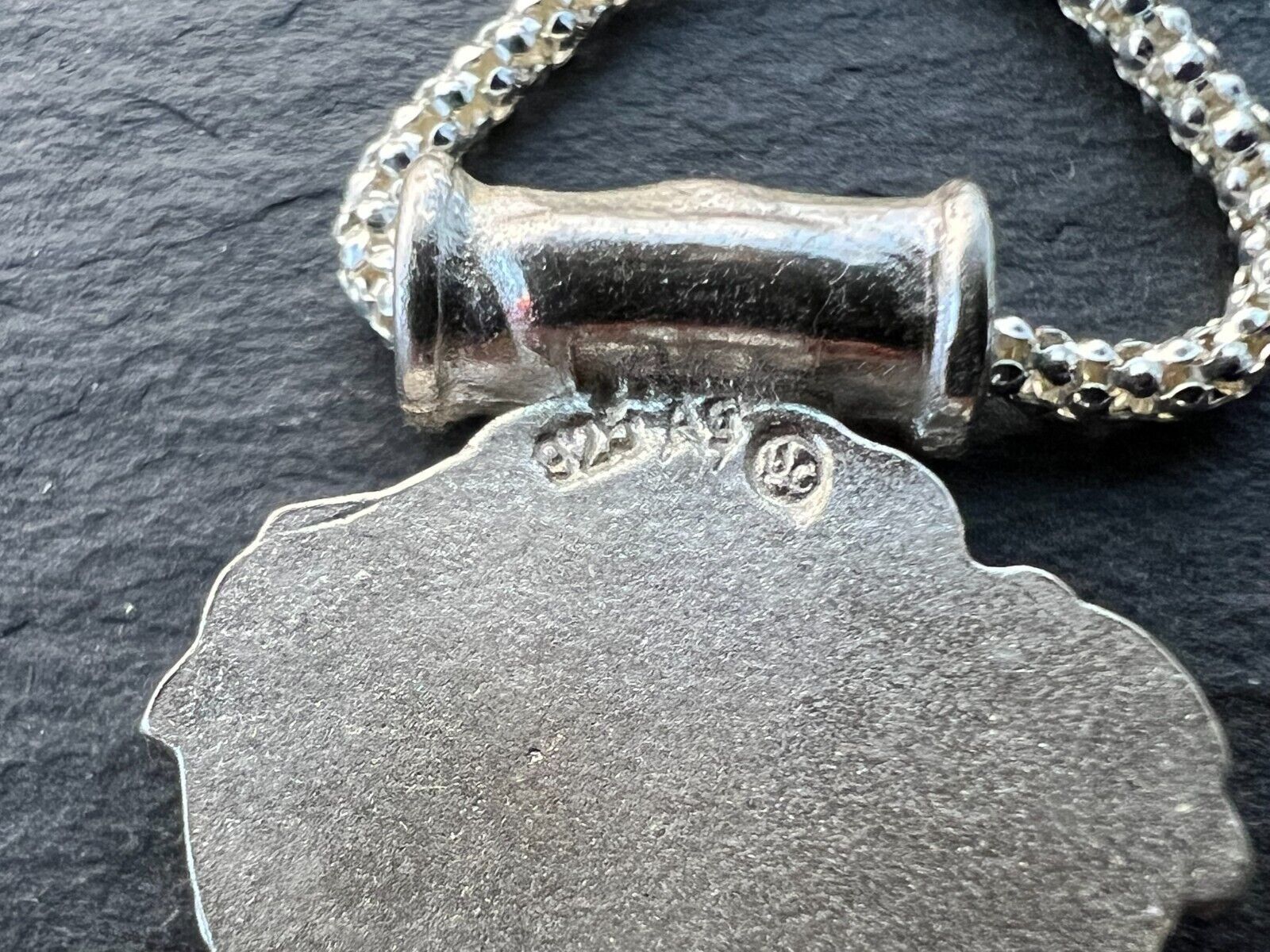 Ketten: Jugendstil w- schönes Collier Silber 925 Email echte Perle – Neu (gemäss Beschreibung) aus Basel von ivoli 2