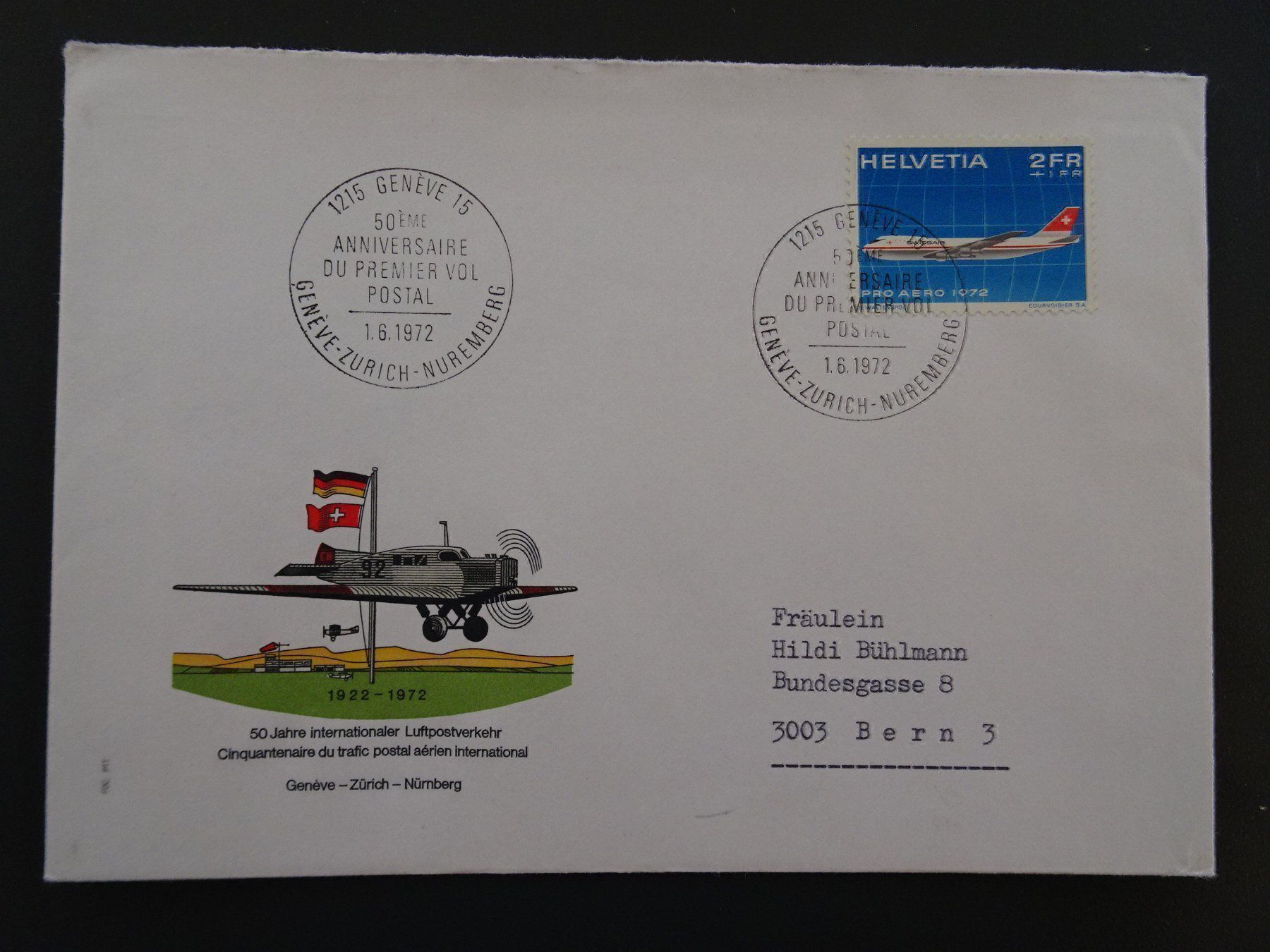 Tous les timbres: Eröffnungsflug 1975 – D'occasion à Aadorf par Chnorli-Furz 1