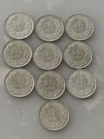 10 x 1/2 Franken 1967  Silber  Stgl