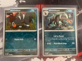 Pokémonkarten Houndour und Houndoom (reverse holo) - PRE