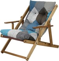 Klappbarer Relax-Liegestuhl mit Patchwork-Kissen