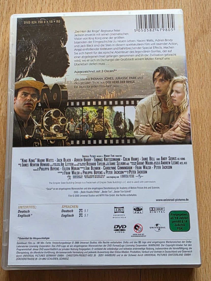 Tutti i DVDs: King Kong (DVD) – Usato da Niederbipp venduto da Tamara15101995 1
