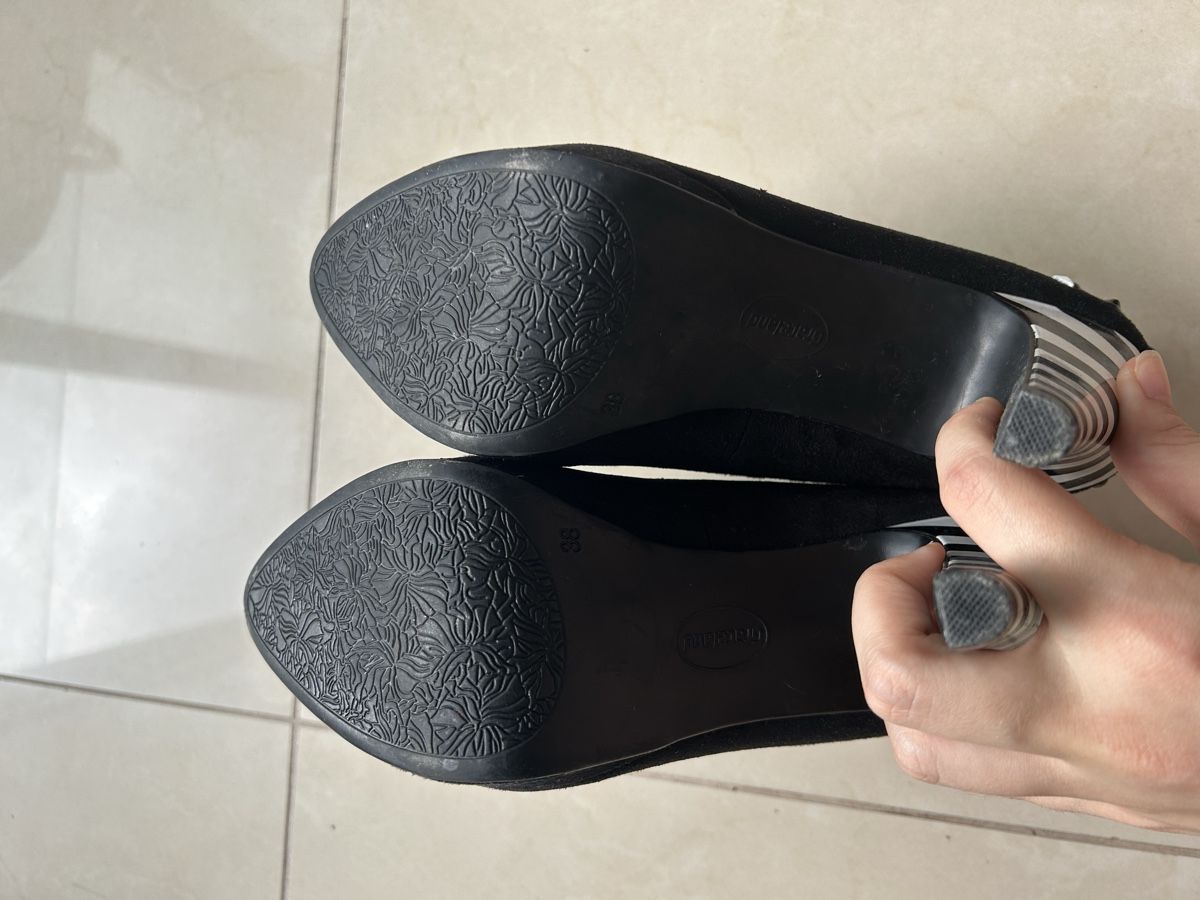 Graceland Scarpe da donna: Schwarze High Heels, Größe 38, Graceland, Gestreift – Usato da Uster venduto da xBeccax 4