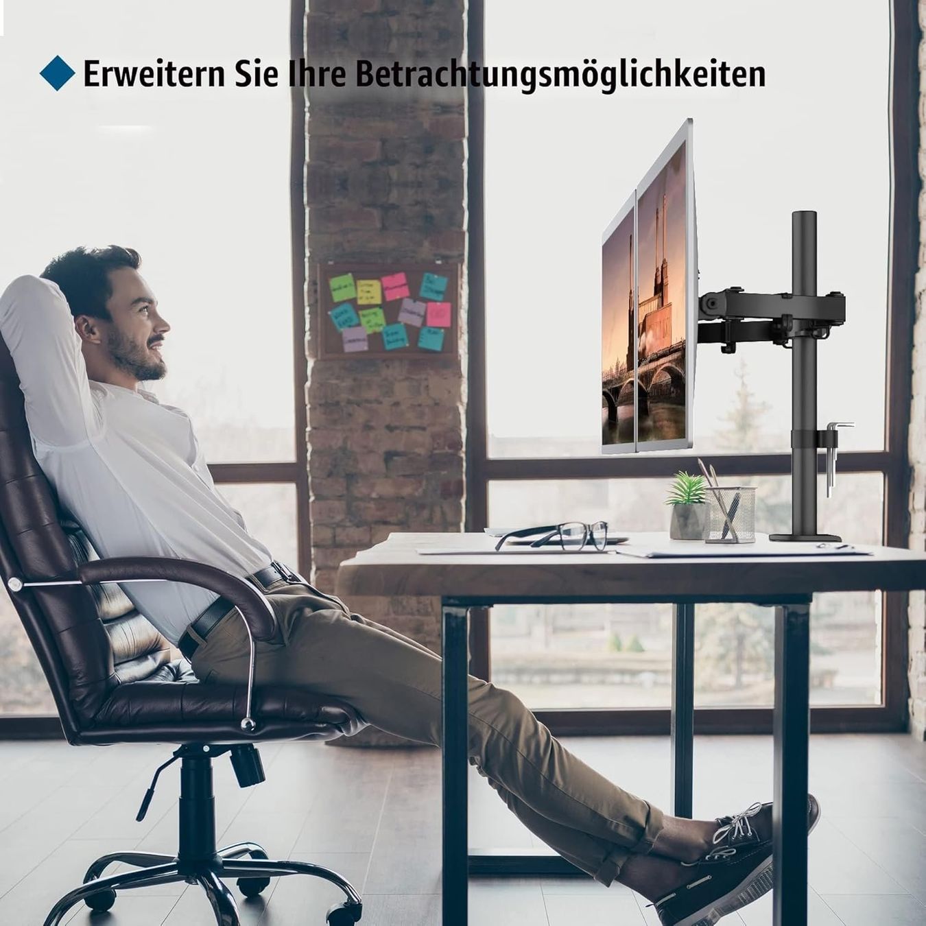Staffa per monitor: Monitor Halterung 2 Monitore höhenverstellbar VESA – Nuovo e nell'imballaggio originale da Zürich venduto da jasminleut 4