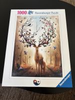 Puzzle Ravensburger 1000 pièces motif cerf et forêt