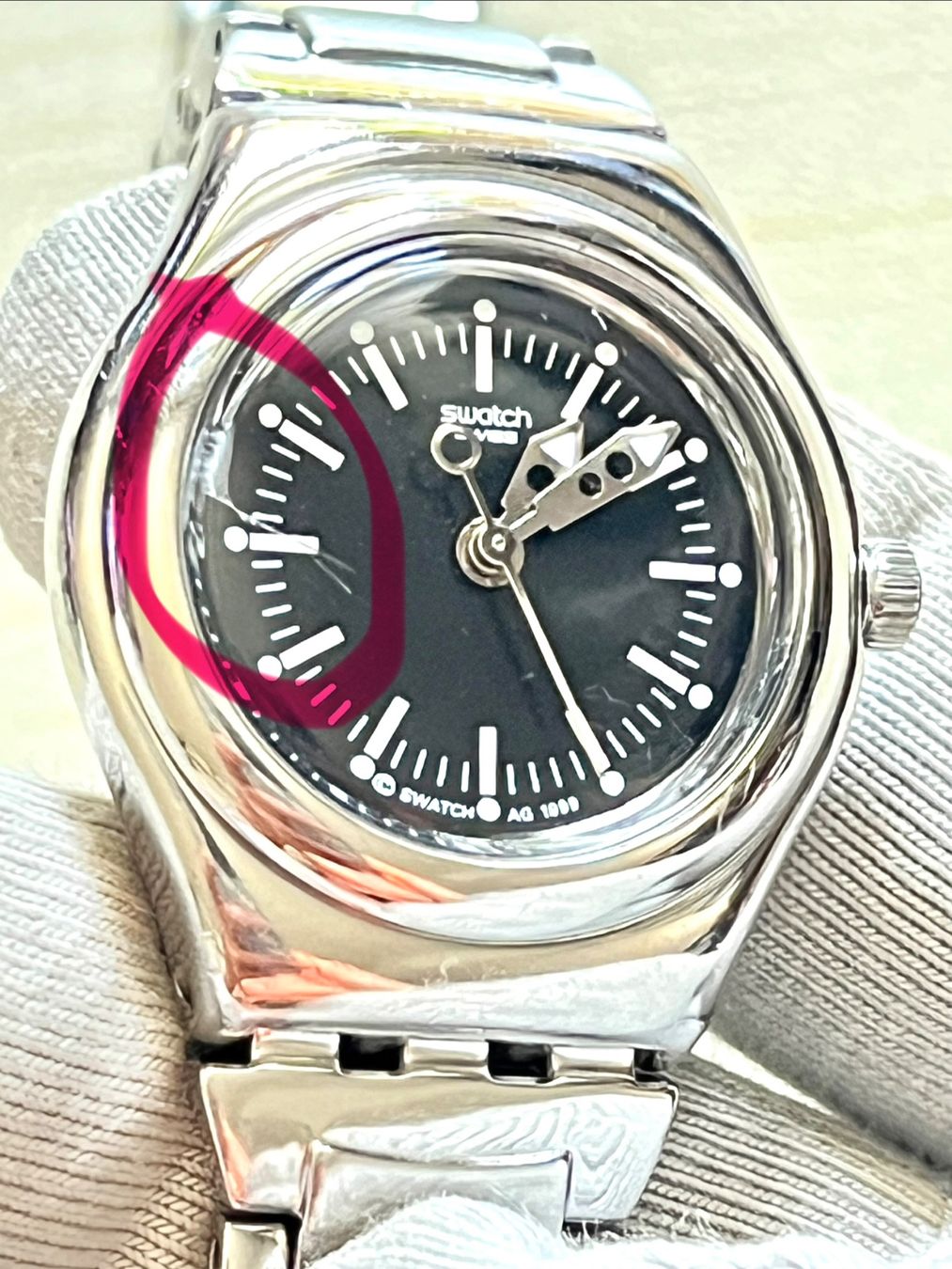 Swatch Orologi: Swatch Armbanduhr silberfarben Damen – Usato da Grenchen venduto da chththl 4