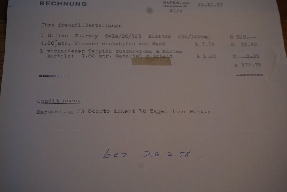 Wohnwirtschaftliche Verwendung Alte Rechnung
