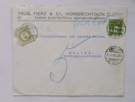 HOMBRECHTIKON - Brief 1909 Fa. TRÜB, FIERZ & Cie nach MEILEN