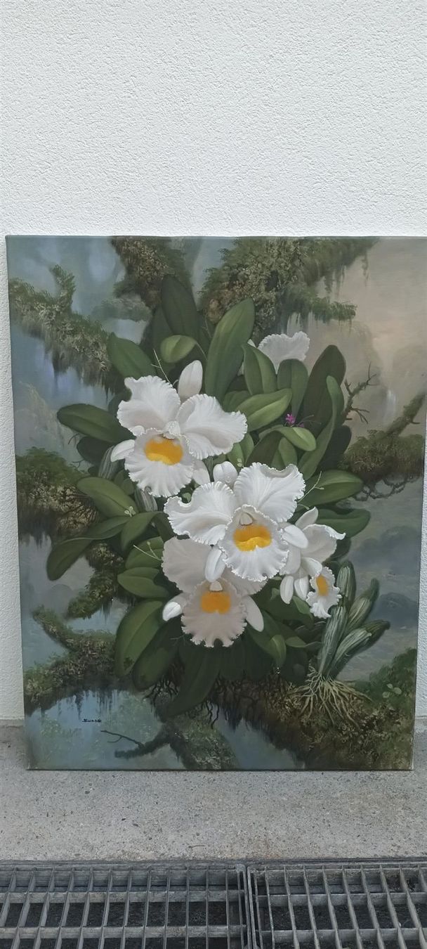 Gemälde: Busdee "Orchideen" Gemälde Original – Gebraucht aus Zürich von Galerie-Kunst