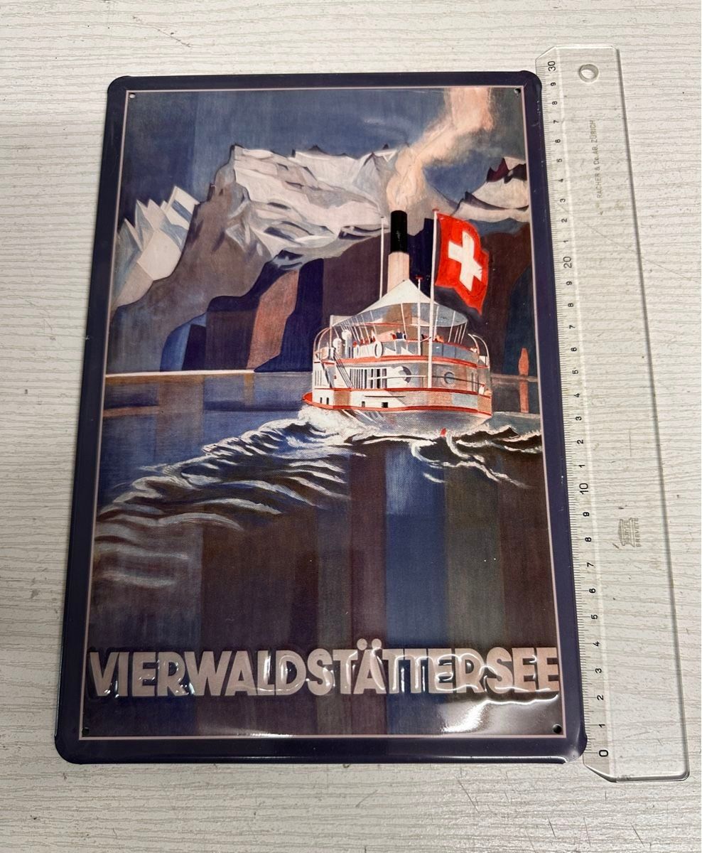 Schilder: Blechschild Vierwaldstättersee Dampfschiff – Gebraucht aus Nussbaumen AG von olitech5415