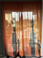 Sheer Curtains with African Print: Two Panels - Stylish!