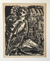 Hans Orlowski   "Erinnerung an Amalfi"  HOLZSCHNITT