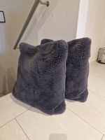 Kissen dunkelgrau flauschig 2er Set